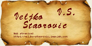 Veljko Staorović vizit kartica